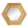 Artekko Mirror Καθρέφτης Τοίχου Από Ξύλο Teak MDF Καφέ (47x47x1.9)cm