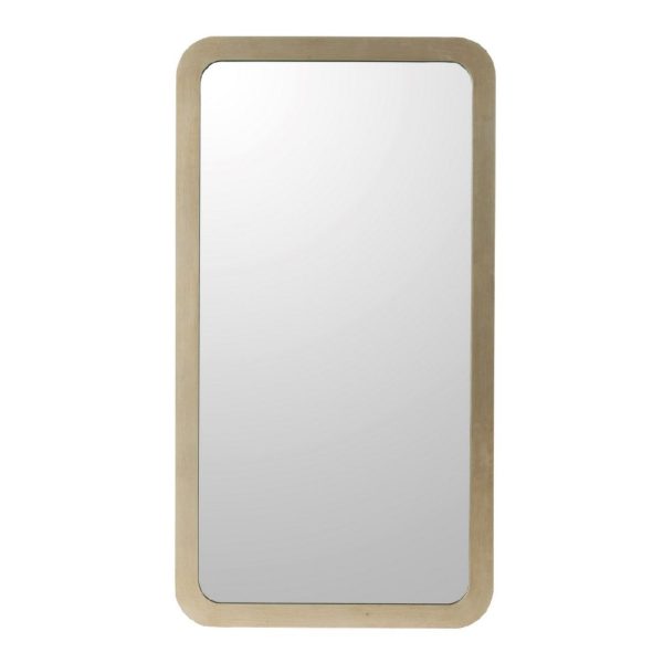 Artekko Mirror Καθρέπτης Τοίχου Με Φωτισμό LED MDF Γυαλί Χρυσό (80x6x148)cm