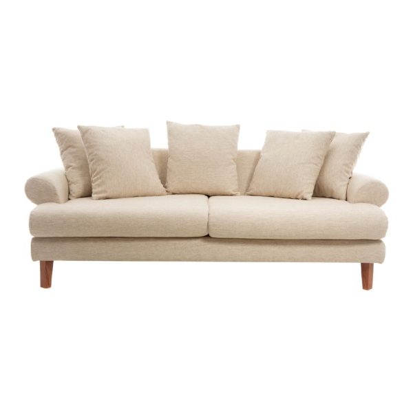 Artekko Uk Sofa Καναπές Τριθέσιος Υφασμάτινος Μπεζ (210x100x75)cm