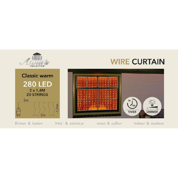 Φωτακια Κουρτινα Συρμα ICICLE 280 LED CLASSIC WARM-TRANSPARENT CABLE (2,0X1,4M) [20 STRINGS]