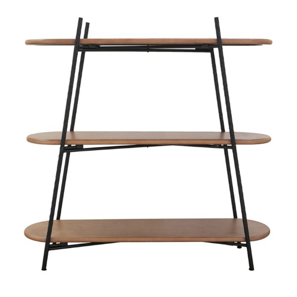 Artekko Shelf Ραφιέρα Βιβλιοθήκη 3 Επιπέδων MDF Μέταλλο Καφέ Μαύρο (108×35.5×107)cm