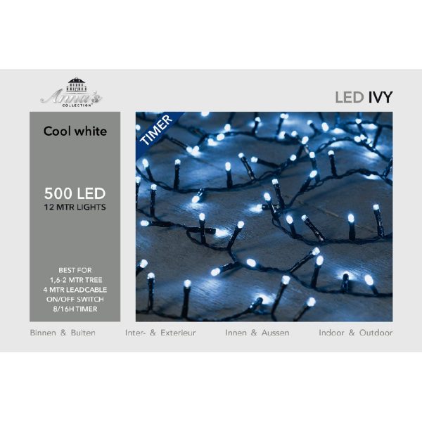 Φωτακια IVY 500LED⁄12M Λευκο 500L⁄12M – 5MM CONCAVE LED – 4MTR LEAD CABLE BLACK – 31V⁄IP44 Μετασχημ