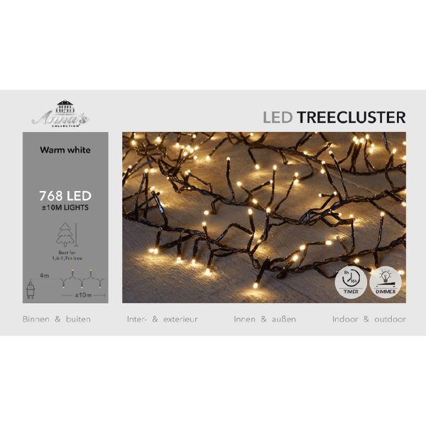 Φωτακια 768LED TREECLUSTER TIMER 10M Θερμο Λευκο – 4MTR LEADCABLE – 36V⁄IP44 Μετασχημ 6VA,ON⁄ 8⁄16H