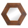 Artekko Mirror Καθρέφτης Τοίχου Από Ξύλο Teak MDF Μαυρό (47x47x1.9)cm