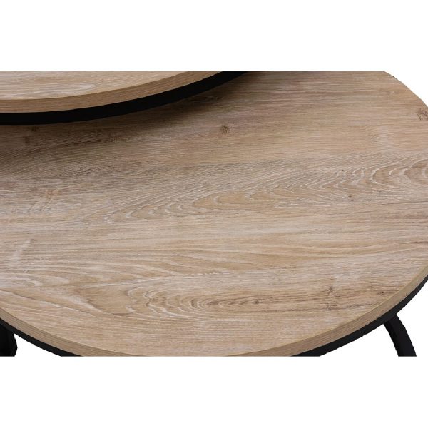 ARK COFFEE TABLE SET 2τεμ SONOMA DECAPE Μαυρο 74x74xH47cm