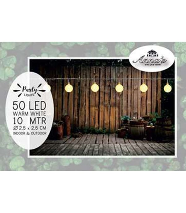 Λαμπες PARTYLIGHT Θερμο Λευκο 50LED⁄2,5CM, 3MMLED⁄20CM 31V⁄IP44 Εξωτερικου Χωρου, 5μ Διαφ.καλωδιο,