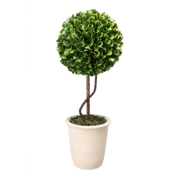 Artekko Boxwood Τεχνητός Πύξος Σε Γλαστράκι Πλαστικό Πράσινο Μπεζ (15x15x36)cm