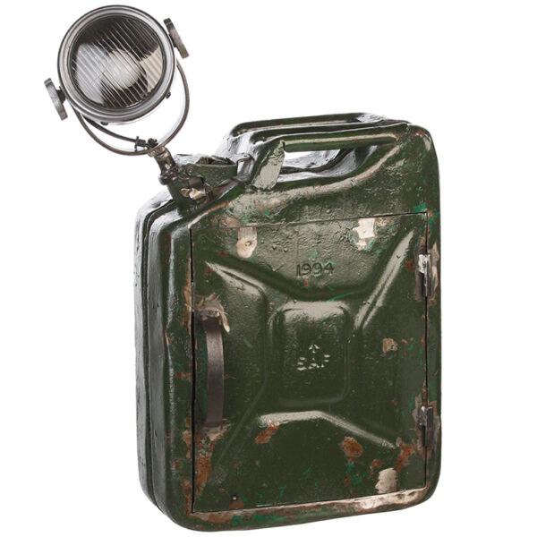 EXTREME INTERIOR DESIGN LAMP PETROL CAN GREEN⁄RUST 45X46CM 84053