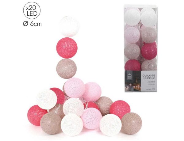 Διακοσμητικές Γιρλάντες LED 20 LED BALL STRING LIGHTS GOLDEN PINK SHADES LA100