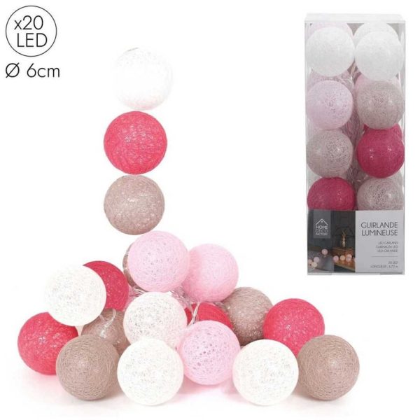 Διακοσμητικές Γιρλάντες LED 20 LED BALL STRING LIGHTS GOLDEN PINK SHADES LA100