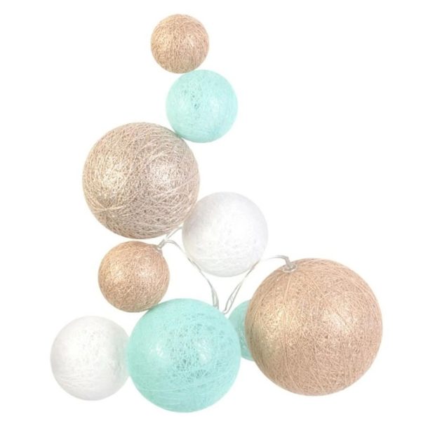 Διακοσμητικές Γιρλάντες LED MULTISIZE BALL STRING LIGHTS BLUEBEIGE 100CM LA102