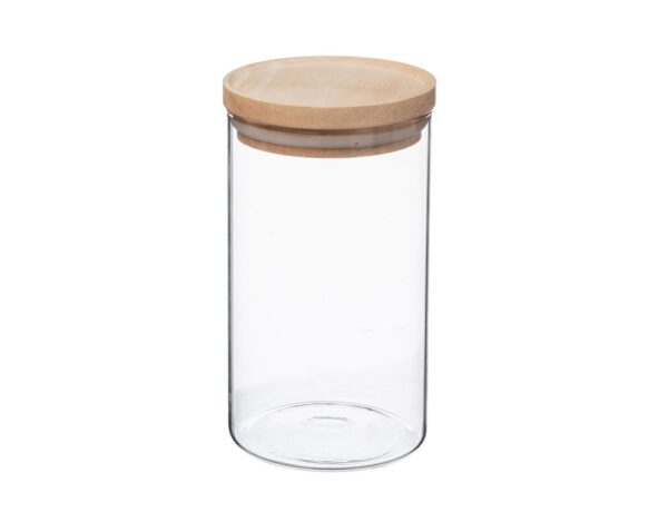 Δοχεία Τροφίμων JAR GLASS+WOOD 1L HERMET 135027