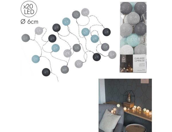 Διακοσμητικές Γιρλάντες LED 20 LED BALL STRING LIGHTS BLUEGREY SHADES LA10052