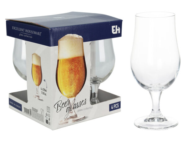 Ποτήρια, Κοΰπες & Κανάτες BEER GLASS EH 370ML SET 4PCS CC7000320