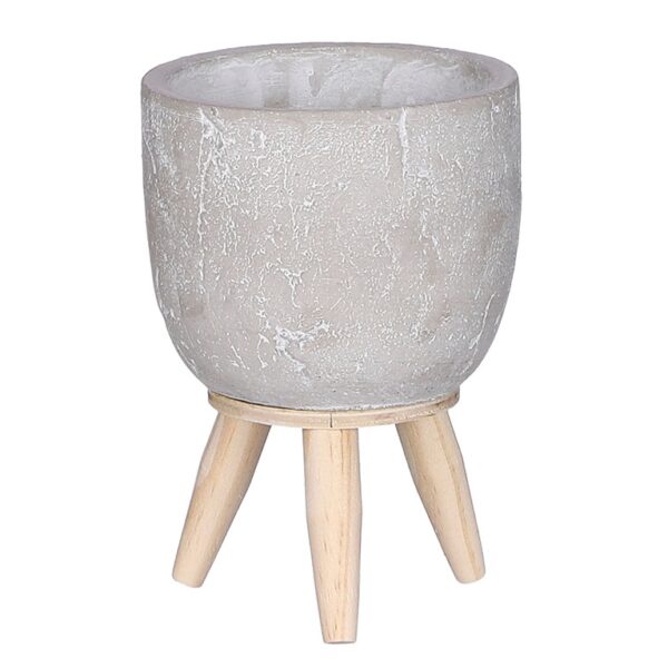 Διακόσμηση & Οργάνωση Μπαλκονιοΰ JIMMY POT ON STAND L. GREY – H14,5XD10,5CM