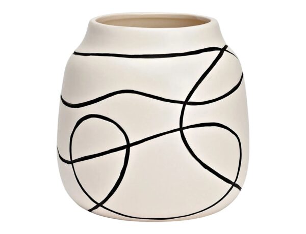 Διακόσμητικά Στοιχεία VASE CERAMIC WHITE, BLACK (W⁄H⁄D) 16X15X16CM