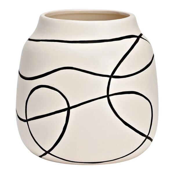 Διακόσμητικά Στοιχεία VASE CERAMIC WHITE, BLACK (W⁄H⁄D) 16X15X16CM