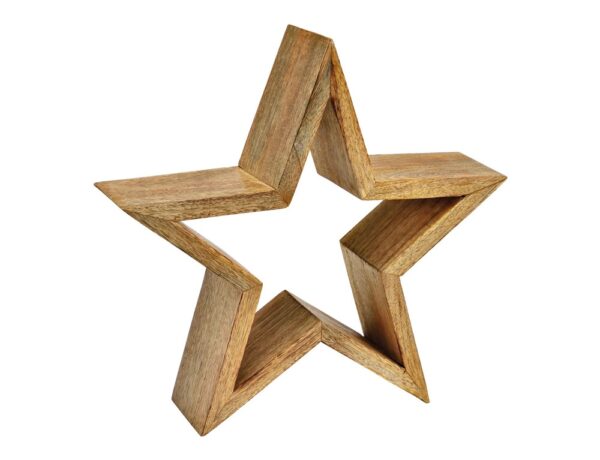 Διακόσμηση & DECO Σε Εορταστικό Πνεΰμα STAR MANGO WOOD NATURAL (W⁄H⁄D) 49X46X10CM