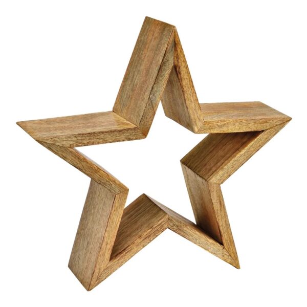 Διακόσμηση & DECO Σε Εορταστικό Πνεΰμα STAR MANGO WOOD NATURAL (W⁄H⁄D) 49X46X10CM