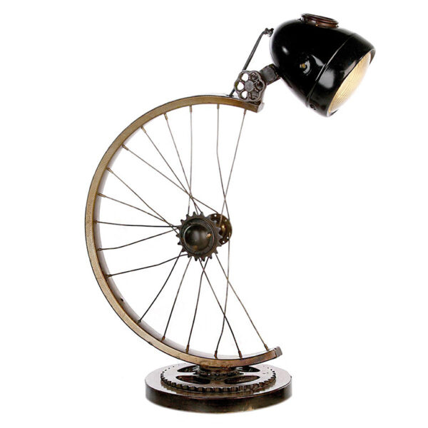 EXTREME INTERIOR DESIGN LAMP CYCLE ANTIQUE BROWN GOLD H.64CM 84051