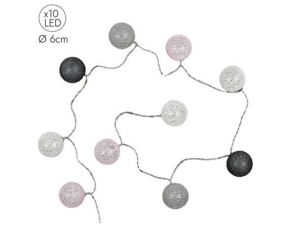 Διακοσμητικές Γιρλάντες LED 10 LED BALL STRING LIGHTS GREYPINK SHADES LA10067