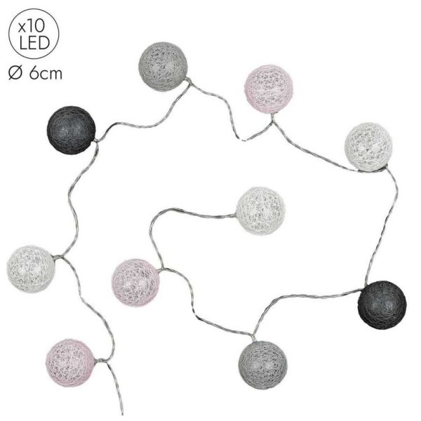 Διακοσμητικές Γιρλάντες LED 10 LED BALL STRING LIGHTS GREYPINK SHADES LA10067