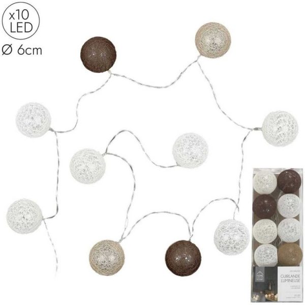 Διακοσμητικές Γιρλάντες LED 10 LED BALL STRING LIGHTS BROWN SHADES LA10065