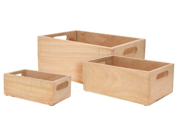 Διακόσμητικά Στοιχεία BOX SET 3PCS MANGO WOOD A65005370