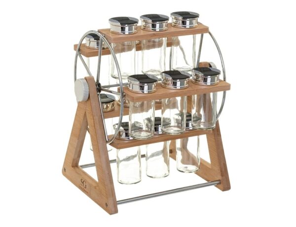 Μΰλοι Και Δοχεία Μπαχαρικών SPICE RACK X15 WHEEL GLASS+BAM FIVE 146665