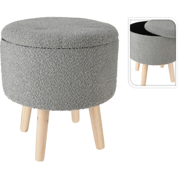 Σκαμπό & Πουφ STOOL 40CM LIGHT GREY CLR AAE341250