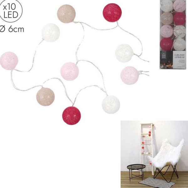 Διακοσμητικές Γιρλάντες LED 10 LED BALL STRING LIGHTS PINKTAUPE SHADES LA10064