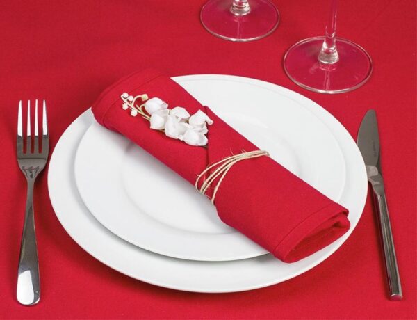 Τραπεζομάντηλα & Πετσέτες Δειπνου RED COTTON NAPKINS S⁄4