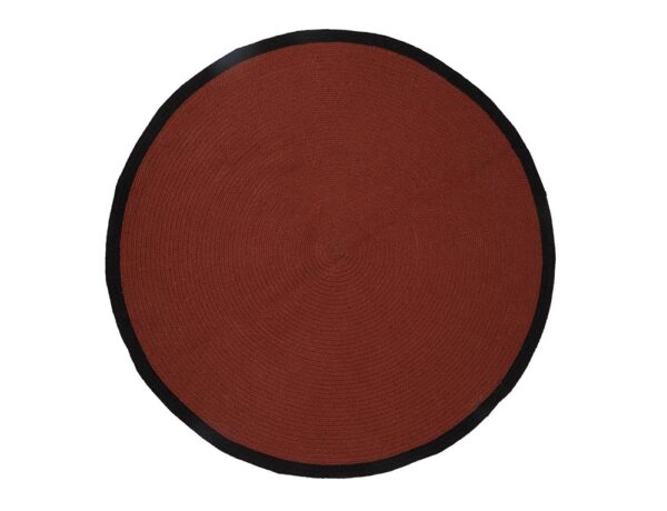 Χαλιά TAPIS ROND COTON TERRACOTTA BORD NOIR 120CM M4 TX9