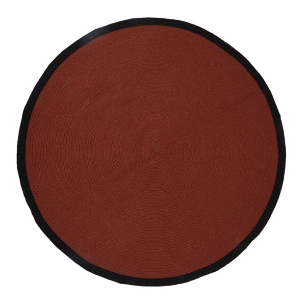 Χαλιά TAPIS ROND COTON TERRACOTTA BORD NOIR 120CM M4 TX9