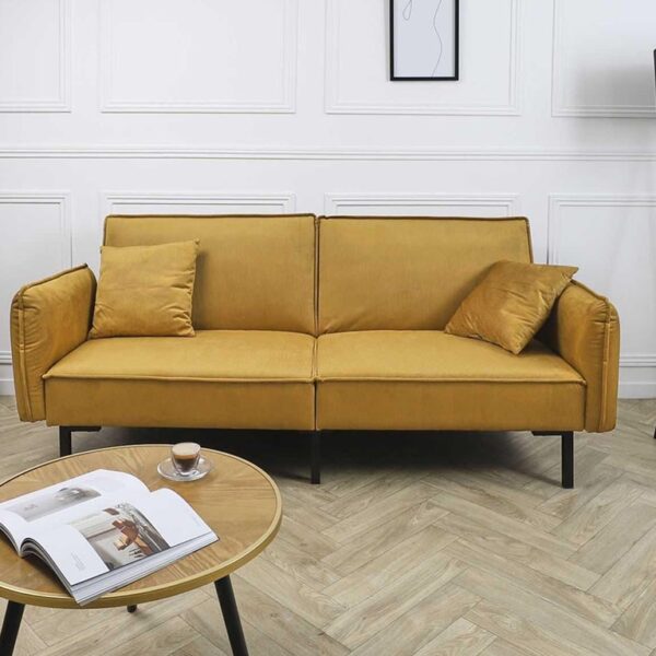 Καναπέδες SOFA BED VELVET GIULIA YELLOW M1 HD0133