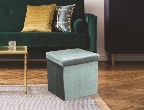 Σκαμπό & Πουφ GIULIA VELVET FOLDABLE STORAGE POUFFE HD6811