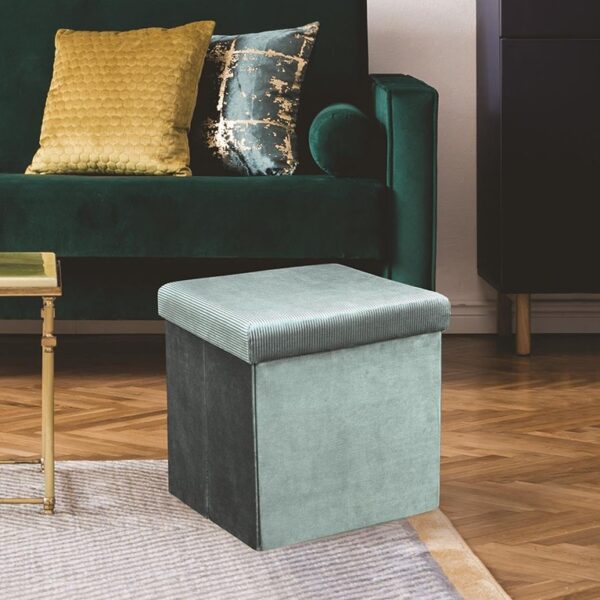 Σκαμπό & Πουφ GIULIA VELVET FOLDABLE STORAGE POUFFE HD6811