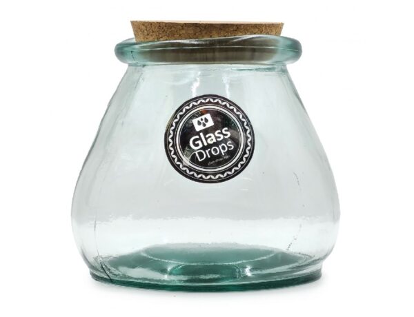 Δοχεία Τροφίμων Δοχειο GLASS DROPS SAC ME Πωμα Φελλου 1,5L 15CM