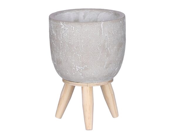 Διακόσμηση & Οργάνωση Μπαλκονιοΰ JIMMY POT ON STAND L. GREY – H10,5XD7,5CM