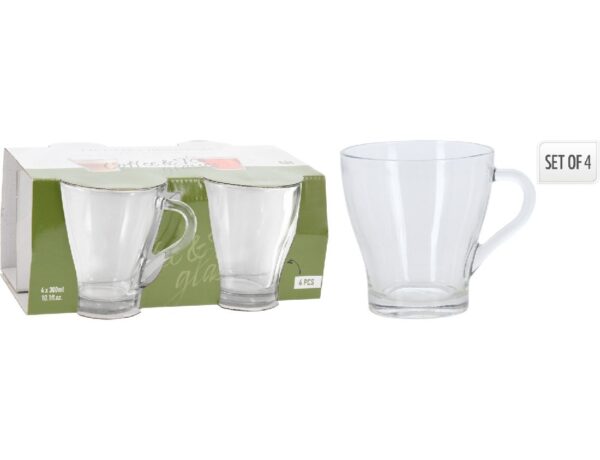 Ποτήρια, Κοΰπες & Κανάτες COFFEE TEA GLASS 300ML 4PCS YE6000420