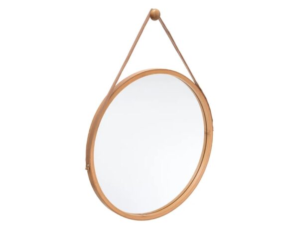 Kαθρέφτες Μπάνιου ROUND MIRROR HANDLE BAMBOO 160830B