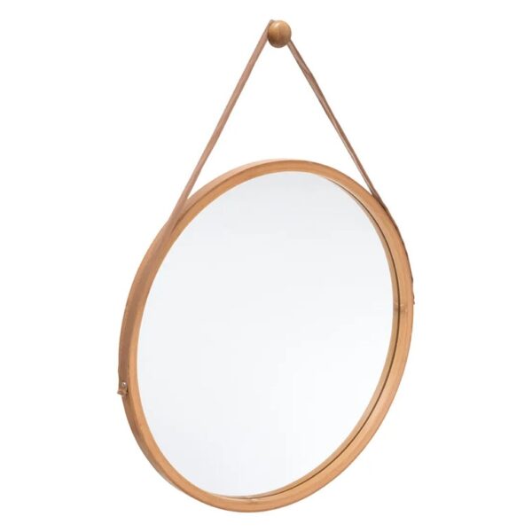 Kαθρέφτες Μπάνιου ROUND MIRROR HANDLE BAMBOO 160830B