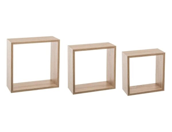 Ραφιέρεσ⁄ράφια Τοίχου WALL SHELF CUBE OAK NAT L X3 138957C