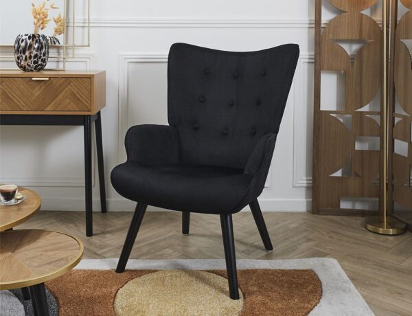 Καρέκλες & Πολυθρόνες GIULIA LOUNGE CHAIR BLACK A1 HD0364