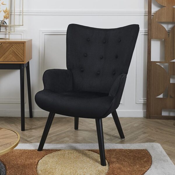 Καρέκλες & Πολυθρόνες GIULIA LOUNGE CHAIR BLACK A1 HD0364