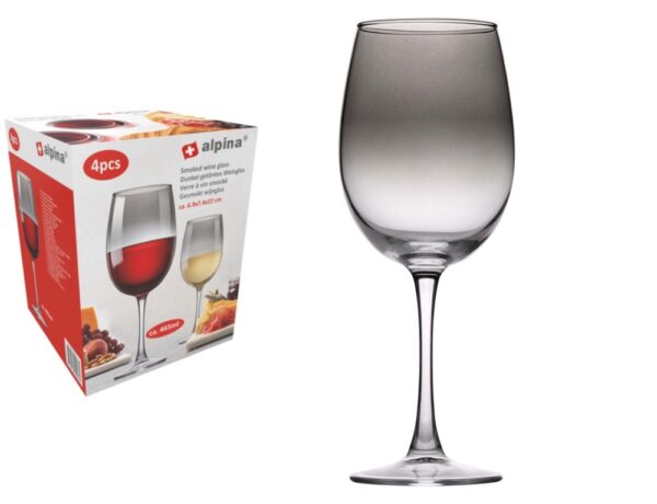 Ποτήρια, Κοΰπες & Κανάτες WINE GLASS ALPINA SMOKE 465ML 4PC 205GR GL CBW