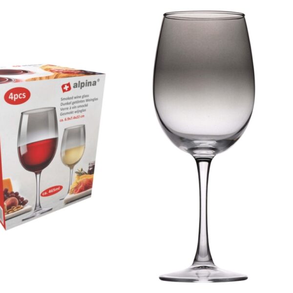 Ποτήρια, Κοΰπες & Κανάτες WINE GLASS ALPINA SMOKE 465ML 4PC 205GR GL CBW