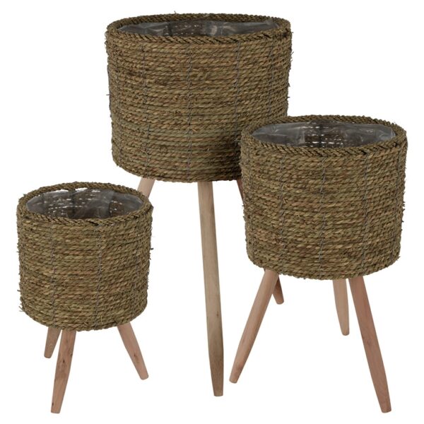 Τεχνητά Φυτά & Κασπώ FLOWERPOT NATUREL SET OF 3PCS 430000510