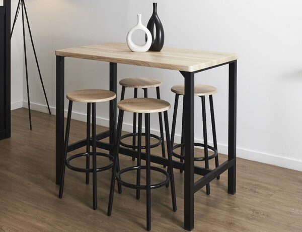 Τραπεζαρίες TABLE AND 4 STOOLS LOKA HD0217