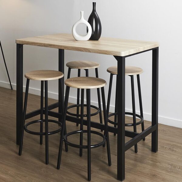 Τραπεζαρίες TABLE AND 4 STOOLS LOKA HD0217